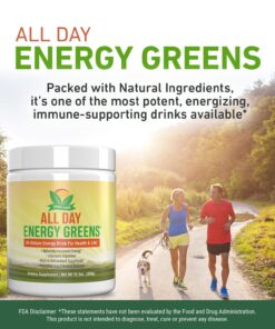 IVL - All Day Energy Greens - Supplement Powder Mix Drink, Greens Powder Superfood, Juice and Smoothie Mix - Super Greens Blend for Optimal Nutrition, Energy & Digestion, Green Juice Superfood Boost 19 713MkCiYIL