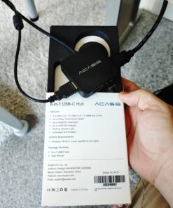 USB C Hub, Multi-Port USB Type-C Hub with 4K HDMI, Power Delivery 100 W | 3 USB 3.0 Port | 1 Type-C 3.0 Port | USB Splitter Adapter for MacBook, Mac Mini, XPS, Laptop and USB C Devices 0.5ft 45 713N5OznFQL