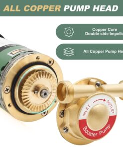 KOLERFLO 120W Water Pressure Booster Pump 115VAC,396 GPH,21.7 PSI Household Automatic Home Booster Pump with Water Flow Switch for Home Kitchen Bathroom Irrigation(H15GR-15) 31 713Nv9 tQYL