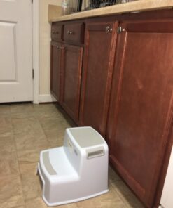 Dual Height 2 Step Stool for Kids | Slip Resistant Soft Grip Toddler's Stool for Potty Training and Use in The Bathroom or Kitchen | BPA Free for Comfort and Safety (1 Pack, Grey) 1 Count (Pack of 1) Gray 36 713P9NoHGIL