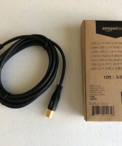 Amazon Basics USB-A to USB-B 2.0 Cable for Printer or External Hard Drive, Gold-Plated Connectors, 10 Foot, Black 10 Feet 1 29 713PFbPF2iL