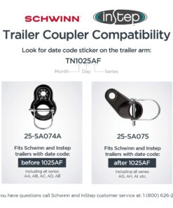 Coupler Hitch Attachments for Instep and Schwinn Bike Trailers, Flat and Angled Couplers for a Wide Range of Bicycle Carriers, Trailer Sizes, Models, and Styles Angled Coupler 25 713PjudwBfL