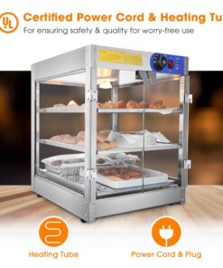 WeChef 3-Tier Commercial Food Warmer Display Pizza Warmer Countertop Pastry Warmer for Restaurant Cafe Buffet 20x20x24 20" Length - 3 Tier 19 713QgD KioL