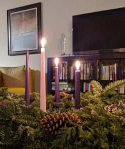 Mega Candles 4 pcs Unscented Christmas Advent Taper Candle, Hand Poured Wax Candles 10 Inch x 7/8 Inch, Holidays, Church, Devotional, Celebration, Party & More 20 713Sp2W27dL