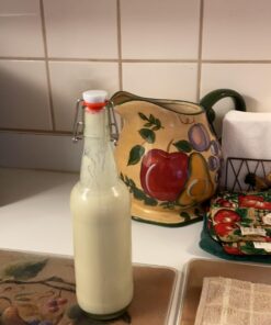 Otis Classic Swing Top Glass Bottles - Set of 6, 16oz w/Marker & Labels - Clear Bottle with Caps for Juice, Water, Kombucha, Wine, Beer Brewing, Kefir Milk or Eggnog 43 713SrFi3KwL