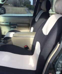 FH Group Car Seat Covers Front Set in Cloth - Car Seat Covers for Low Back Car Seats with Removable Headrest, Universal Fit, Automotive Seat Covers, Washable Car Seat Cover for SUV, Sedan, Van Beige 37 713Sz36jPKL