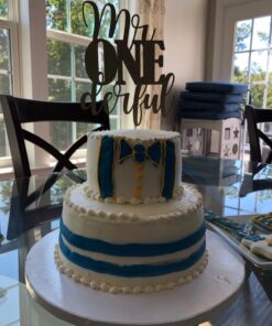 NANASUKO 1st Birthday Cake Topper - mr Onederful - Double Sided Gold Glitter - Premium Quality Made in USA 19 713Tjn7fBFL