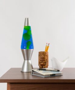 Alternative view of Lava Lite 2124 the Original 14.5-Inch Silver Base Lamp with Yellow Wax in Blue Liquid Classic