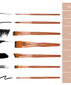 MyArtscape Travel Paint Brush Set, 7 Ultra Short-Handle Brushes with Case Holder - for Watercolor, Gouache and Acrylic - Synthetic Hair - Ideal for Plein Air Painting - Art Supplies 29 713U1klnSZL