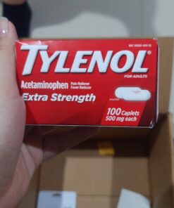 Tylenol Extra Strength Caplets with 500 mg Acetaminophen Pain Reliever Fever Reducer ct, no Flavour, 100 Count 100 Count (Pack of 1) 66 713U1oLD1TL