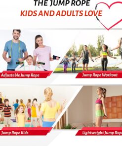 Limm Adjustable Jump Rope for Workout - All-Purpose Exercise Jump Rope Kids & Adults Love with Tangle-Free, Comfortable Foam Handles - Best Slimming, Cardio & Endurance Training Red 30 713UUBHDmL