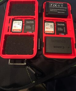 Camera Battery and Memory Card Storage Case, SD CF Memory Cards Holder Case, Waterproof & Shockproof Plastic Tank Organizer for Nikon, Canon Camera Batteries, Good for Outdoor Travel Use 26 713VkyaUGYL