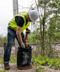 Klein Tools 5104FR Canvas Bucket, Flame-Resistant Tool Bucket Made of No. 4 Canvas, with Double-Reinforced Bottom, 100-Pound Load Rated Standard 14 713WgpNCM9L
