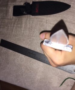 MTech USA – Fixed Blade Knife – Satin Finish Stainless Steel Blade, Brown Wood Handle with Stainless Steel Bolster, Includes Nylon Sheath - Hunting, Camping, Survival, Tactical – MT-20-03 49 713XueRARvL