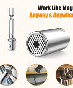 Super Universal Socket Tools Gifts for Men,KUSONKEY Christmas Gifts Stocking Stuffers for Men, Professional 7mm-19mm Tool Sets with Power Drill Adapter, Cool Gadgets for Men,Dad,Husband, Boyfriend 26 713ZxmKFveL