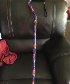 NOVA Designer Walking Cane with Offset Handle, Lightweight Adjustable Walking Stick with Carrying Strap Maui Flowers 25 713aNF7NpNL