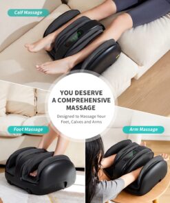 Nekteck Foot Shiatsu Massager, Calf Massage with Heat Therapy, Deep Kneading, Vibration, Compression Leg Massager for Home and Office Use Black (Remote Control) Black - With Remote 22 713aXrlgL