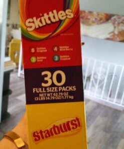 SKITTLES & STARBURST Full Size Variety Mix for Christmas Candy Gifts & Stocking Stuffers, 30 Count 37 713bfxCV oL