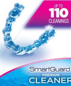 SmartGuard Premium Cleaner Crystals & Cleaning Case -(110 Cleanings)- Removes Stain, Plaque, & Bad Odor from Clear Braces, Dentures, Night Guards, Mouth Guard, & Retainers. 16 713cdWclXL