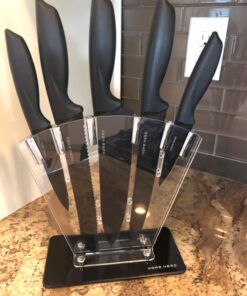 Home Hero 7 Pcs Kitchen Knife Set, Chef Knife Set & Steak Knives - Professional Design Collection - Razor-Sharp High Carbon Stainless Steel Knives with Ergonomic Handles (7 Pcs - Black) 7 Pcs - Black 35 713cimI1qDL