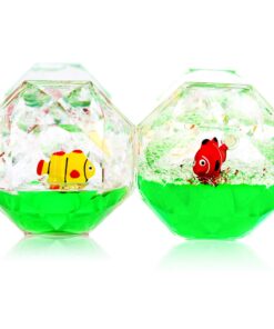 Alternative view of YUE Action Liquid Motion Bubbler Floating Sea Creatures, Diamond Shaped Liquid Timer for Fidget Toy,Autism Toys, Children Activity, Calm Relaxing and Home Ornament  (Green Liquid with Fish Toys)