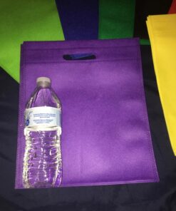 Aneco 50 Pieces 9.5 by 11.5 Inches Non-woven Bags Poly Goodie Treat Bag Rainbow Colors Tote Bag Party Gift Handles Bag Party Favors, 10 Colors 30 713dA7Zi16L