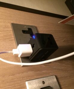 Ceptics Universal Travel Adapter Plug World Power W/ 4 USB Ports - Charge Cell Phones, Smart Watches, iPhones - For International Europe, China, UK, UAE, Australia - Type A, C, G, I 1 Pack World Adapter W/USB 40 713dSkR2EWL