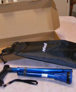 REHAND Walking Cane - Foldable, Adjustable, Collapsible Walking Canes for Men & Women, Pivot Tip, with Travel Bag | Walking Sticks for Seniors & Adults Ocean Blue 90 713eHOFmu6L