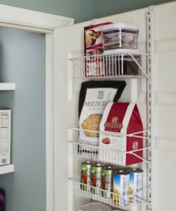 ClosetMaid Adjustable Organizer Rack with Baskets Wall or Over Door Mount, for Kitchen, Pantry, Utility Room, Closet, 12 in. W, White Finish, Inch 12-Inch 31 713eVx103zL