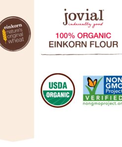 Jovial Einkorn 100% Organic Einkorn All Purpose Flour - Baking Flour, High Protein, Non-GMO, USDA Certified Organic, Unbleached Flour, Product of Italy, Organic All Purpose Flour - 32 Oz, 5 Pack 2 Pound (Pack of 5) 32 713epc9xL