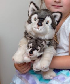 Alternative view of Nat and Jules Mommy Wolf and Pup Wintry Gray Children's Plush Stuffed Animal Toy Set of 2