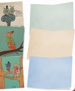 The Best Card Company - 10 Blank Note Cards for Kids (4 x 5.12 Inch) - Cute Assorted Boxed Notecards, Fun Child Cards - Life's A Hoot M6630OCB 10 713fHWLy64L