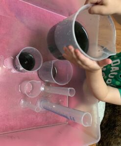 APLANET Plastic Graduated Cylinders and Beakers, 10ml, 25ml, 50ml, 100ml Cylinders with 50ml, 100ml, 250ml, 500ml, 1000ml Beakers and 1 Tube Brush, Ideal for Home and School Science Lab 36 713fRWZhN0L