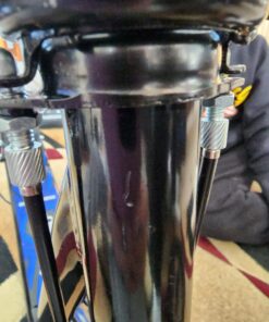 Mongoose Expo Youth Kick Scooter, Suggested for Riders with Ages 6 to 9 Years Old, Max. Weight of 175 lbs., Front and Rear Caliper Brakes, Rear Axle Pegs, 12-Inch Inflatable Wheels Black/Blue 30 713fei0XdEL