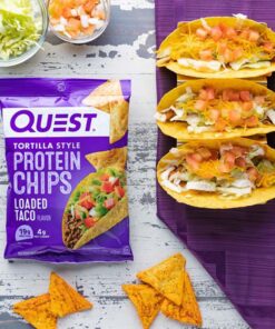 Quest Nutrition Tortilla Style Protein Chips, Loaded Taco, Low Carb, Gluten Free, Baked, 1.1 Ounce (Pack of 8) 11 713g vBga2L