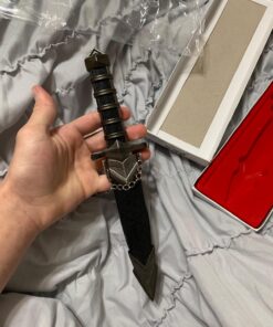 Velocity Airsoft KM6002 440 Stainless Steel 11" Double Edged Dark Assassin Dagger with Sheath 41 713hQRGQVpL