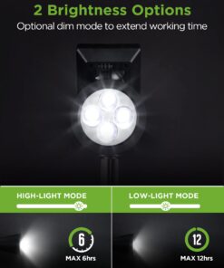 InnoGear Solar Lights for Outside, Solar Lights Outdoor Waterproof Solar Garden Yard Spot Lights Spotlight Pathway Landscape Lighting Wall Light Auto On/Off, Pack of 2 (White) White 38 713hn499WrL