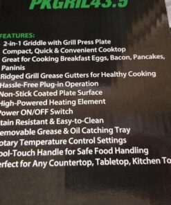 Nutrichef 2-in-1 Panini Press Grill & Griddle | Nonstick Coating, Temperature Control | Multiuse Countertop Sandwich Maker | Removable Drip Tray | 1500W | Compact Electric Griddle | 20.3 x 12.5 x 5.3 34 713iaOoMzKL
