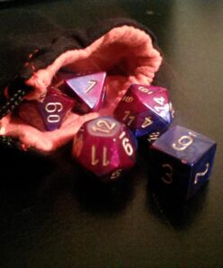 Chessex Manufacturing Cube Gemini Set of 7 Dice - Blue & Purple with Gold Numbering CHX-26428 31 713j8ZHyHmL