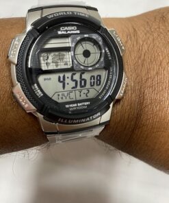 Casio Men's AE1000WD-1AVCF Silver-Tone Digital Watch 41 713jOBhNXFL