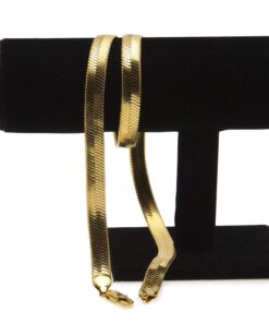 Cy trendy Mega Jewelery 14K Gold Plated Herringbone Chain Necklace 11mm 24 inch Bracelet 11mm24inches 19 713jRJB7GAL