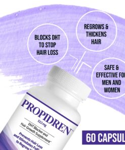 Propidren by HairGenics - DHT Blocker & Hair Growth Capsules to Prevent Hair Loss & Stimulate Hair Follicles, to Stop Hair Loss & Regrow Hair. Proprietary Anti-Hair Loss & Hair Regrowth Treatment. 24 713k26E49iL 1