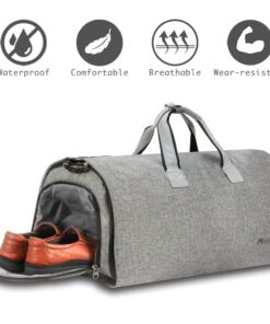 Convertible Garment Bag with Shoulder Strap, Modoker Carry on Garment Duffel Bag for Men Women - 2 in 1 Hanging Suitcase Suit Travel Bags (Grey) Ash Grey 39 713kRLby5L