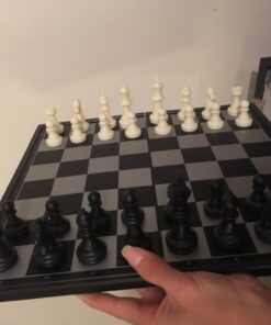 Yellow Mountain Imports Medium 2-in-1 Travel Magnetic Chess & Checkers Board Game Set - 12.5 Inches - Portable, Folding & Travel Perfect 46 713kxYvz3vL