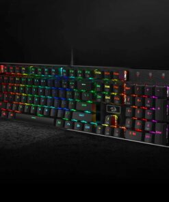 Redragon K556 RGB LED Backlit Wired Mechanical Gaming Keyboard, 104 Keys Hot-Swap Mechanical Keyboard w/Aluminum Base, Upgraded Socket and Noise Absorbing Foams, Soft Tactile Brown Switch K556 Wired 34 713l5NF c L