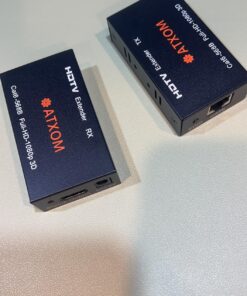 ATXOM HDMI Over Ethernet Extender, Over Cat 5e/6/7 LAN Cable, Up to 200Ft, Full HD 1080P @ 60HZ, EDID Copy, Dolby Digital/DTS Compatible, High Resolution Signal, Balun Transmitter and Receiver 81 713lQgMWCIL