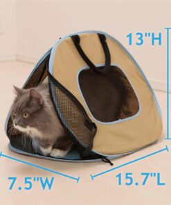 Necoichi Portable Stress Free Cage Carrier and Litter Box, Indoor & Outdoor, Travel (Beige, Carrier) Beige 25 713lWiFVWkL 1