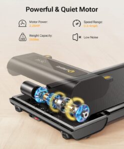 UREVO Under Desk Treadmill, Walking Pad for Home/Office, Portable Walking Treadmill 2.25HP, Walking Jogging Machine with 265 lbs Weight Capacity Remote Control LED Display Black One Size 29 713mSzOYb9L