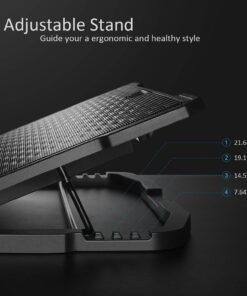 AICHESON Laptop Cooling Pad 5 Fans Up to 17.3 Inch Heavy Notebook Cooler, Blue LED Lights, 2 USB Ports, S035, Blue-5fans 22 713oawHjRRL