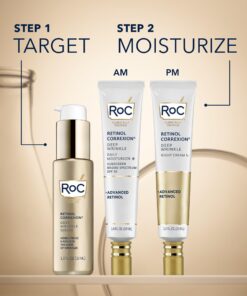 RoC Retinol Correxion Deep Wrinkle Anti-Aging Night Cream, Daily Face Moisturizer with Shea Butter, Glycolic Acid and Squalane, Skin Care Treatment, 1 Ounces 1 Fl Oz (Pack of 1) 34 713oeoQLBJL 3